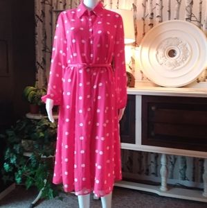 Chiffon polka dot dress, NWT